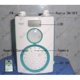 Bathroom Radio Hidden Motion Detection HD Bathroom Spy Camera DVR 1920X1080 32GB Remote Control ON/OFF